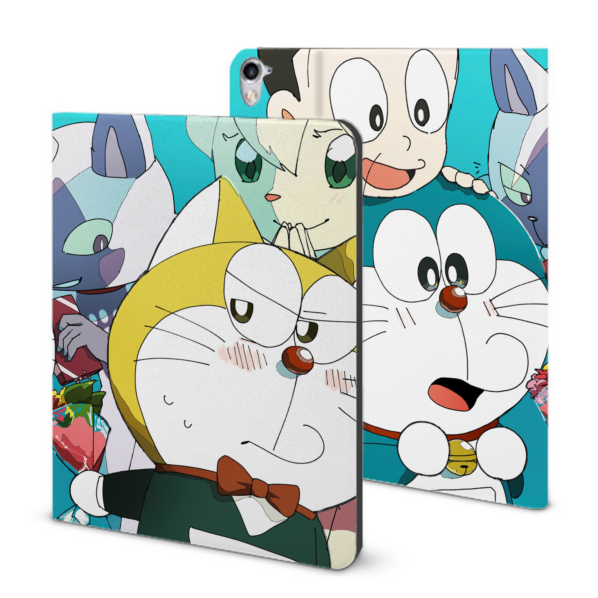 （画像用） ドラえもん Doraemon IPad ケース ブック型 PUレザー TPU 耐衝撃 軽量 薄型 ペン収納なし 全面保護 IPad 各モデル対応